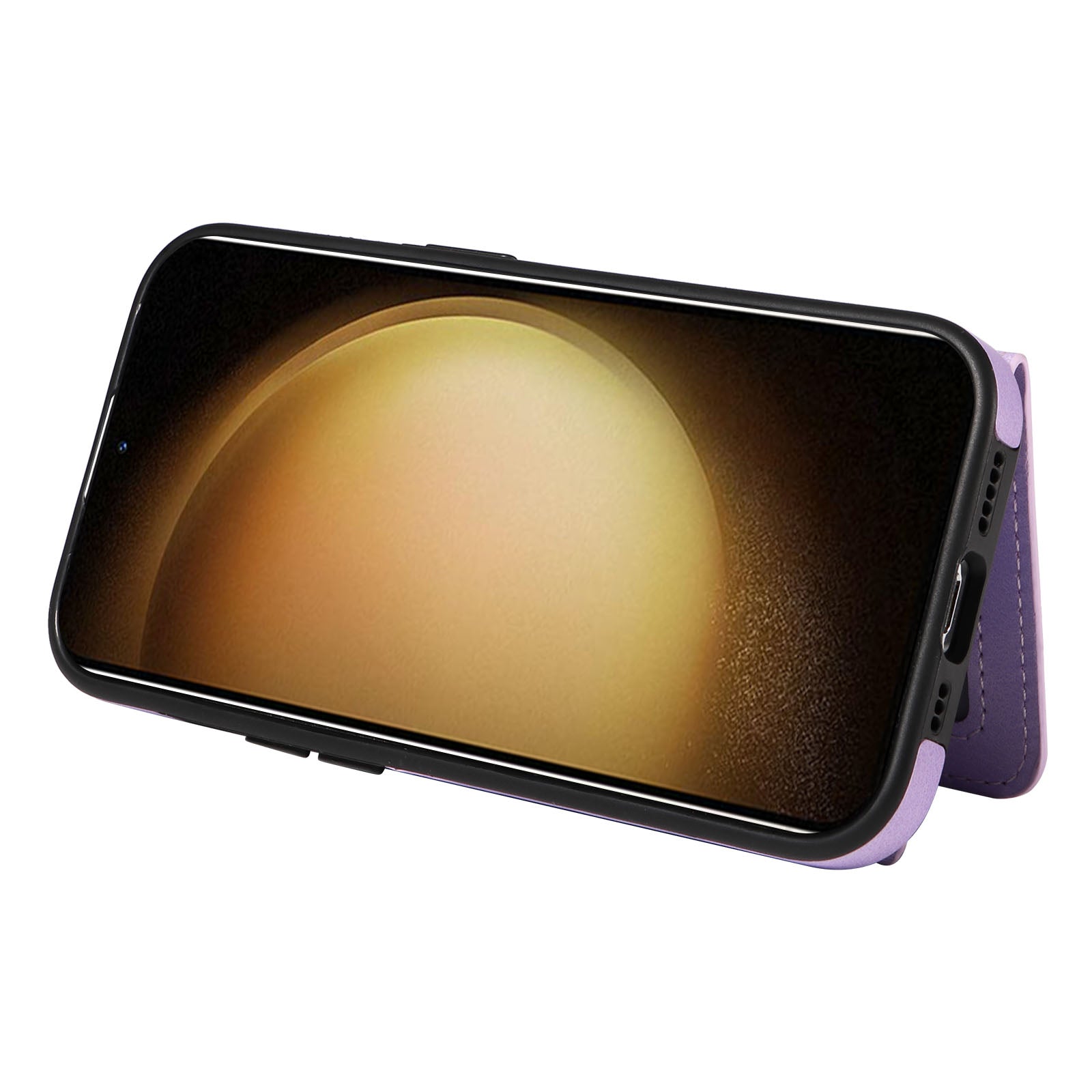 001 For Samsung Galaxy S23 Card Holder Back Cover Ring Kickstand PU Leather Coated TPU Phone Case 001 For Samsung Galaxy S23 Card Holder Back Cover Ring Kickstand PU Leather Coated TPU Phone Case